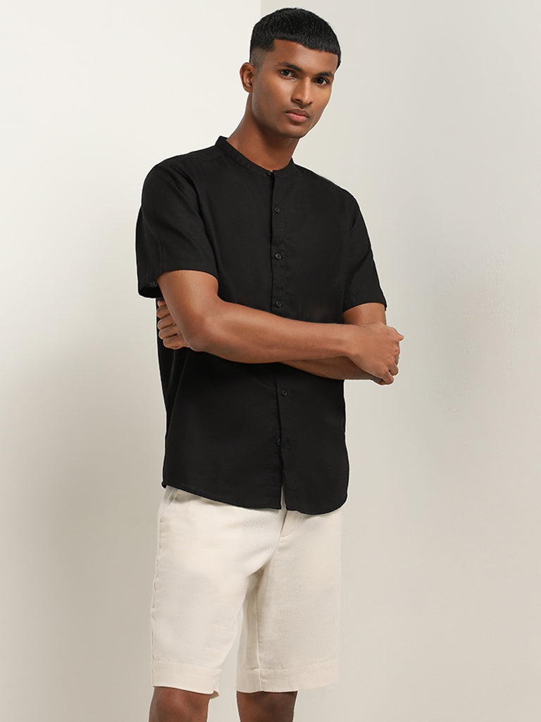 ETA Black Solid Resort Fit Shirt