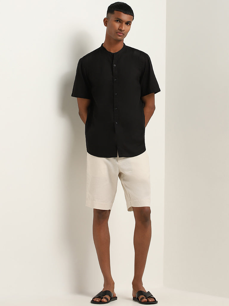 ETA Black Solid Resort Fit Shirt