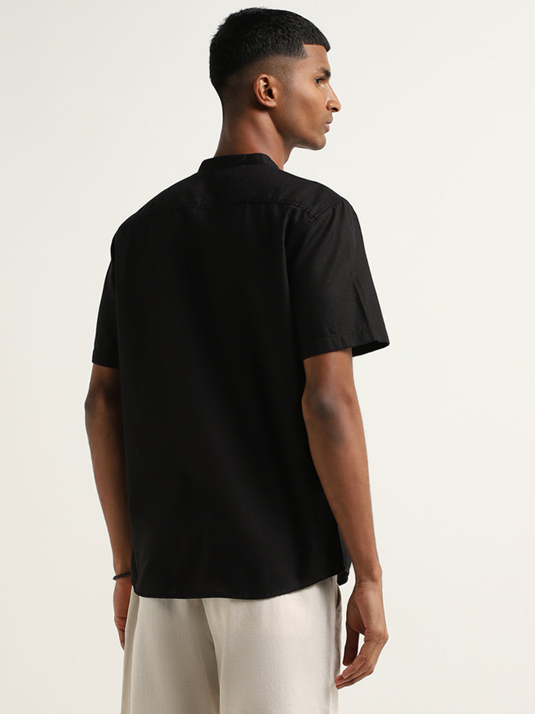 ETA Black Solid Resort Fit Shirt