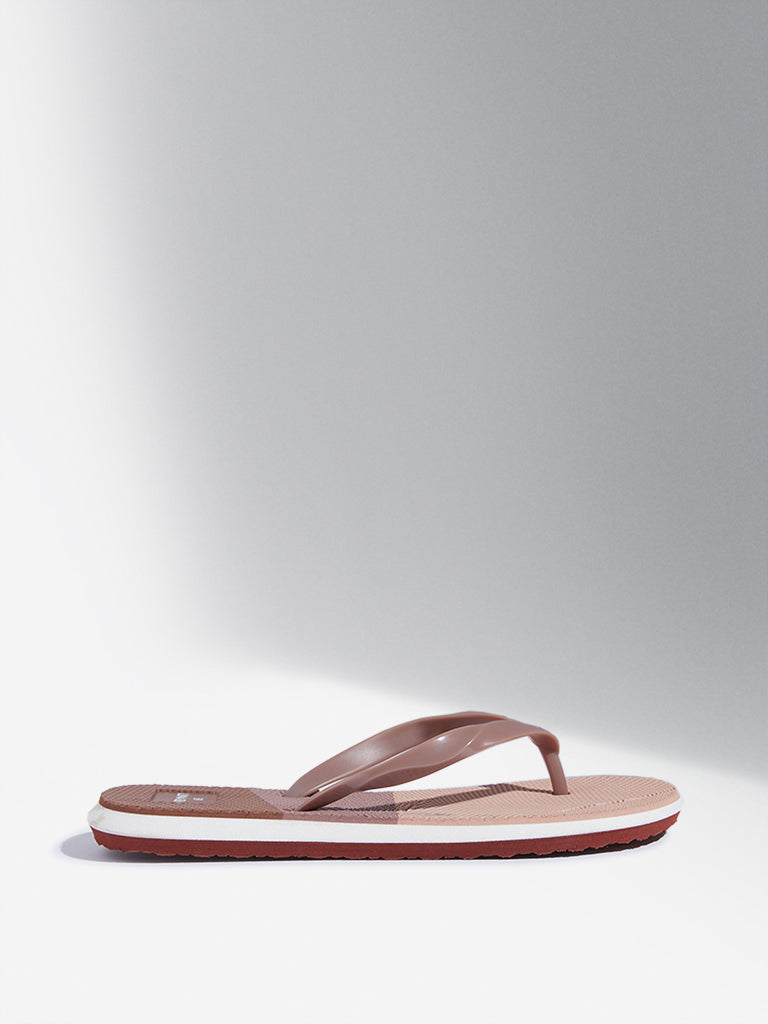 LUNA BLU Blush Pink Colour-Blocked Flip-Flop