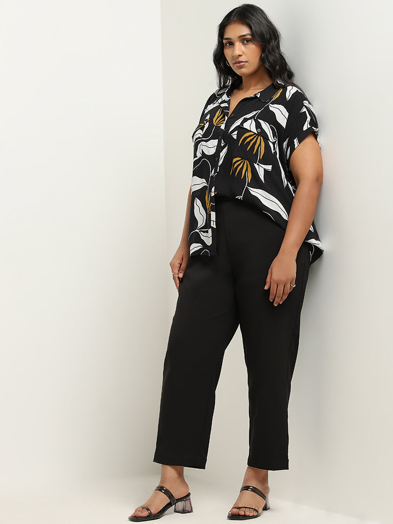 Gia Black Floral Printed Shirt