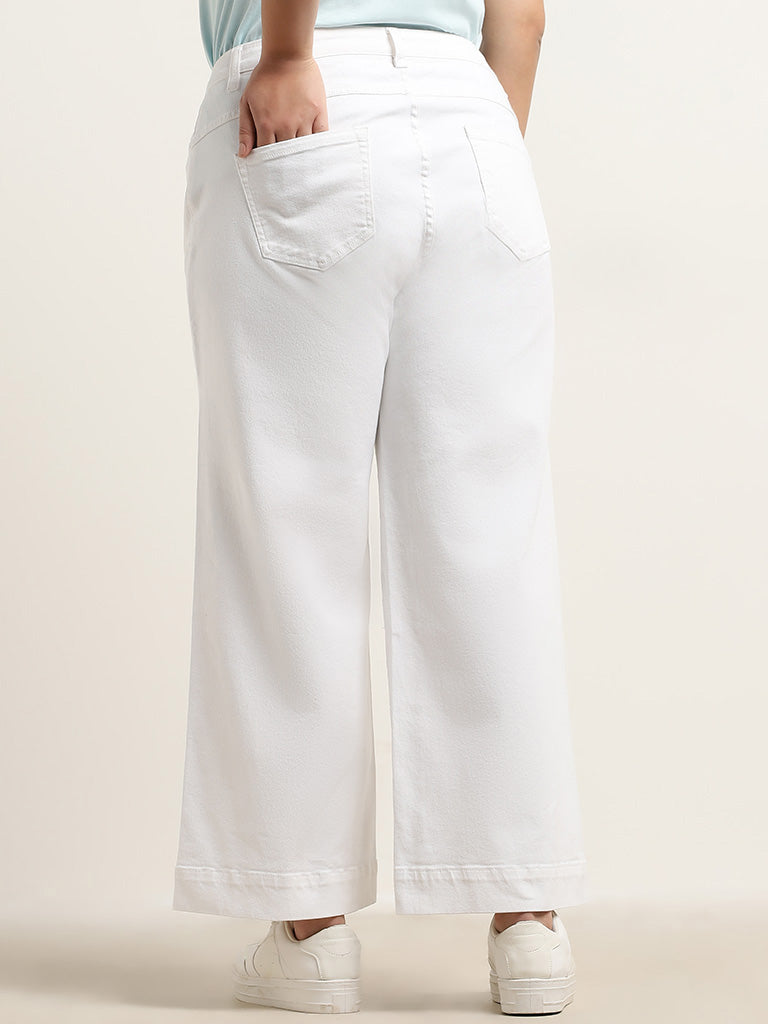 Gia White Flared Fit Mid Rise Jeans