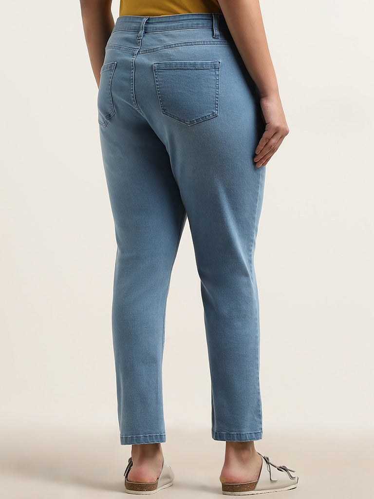 Gia Blue Seam-Detailed Mid Rise Skinny Fit Jeans