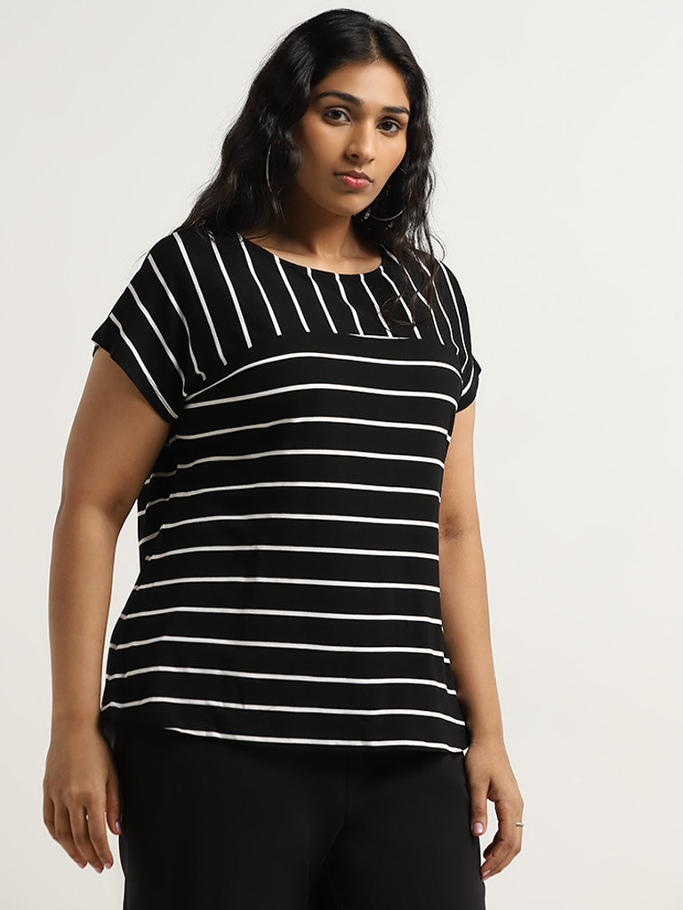 Gia Black Striped T-Shirt