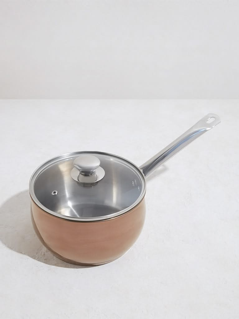 Westside Home Copper Stainless Steel Milk Pot with Lid Set