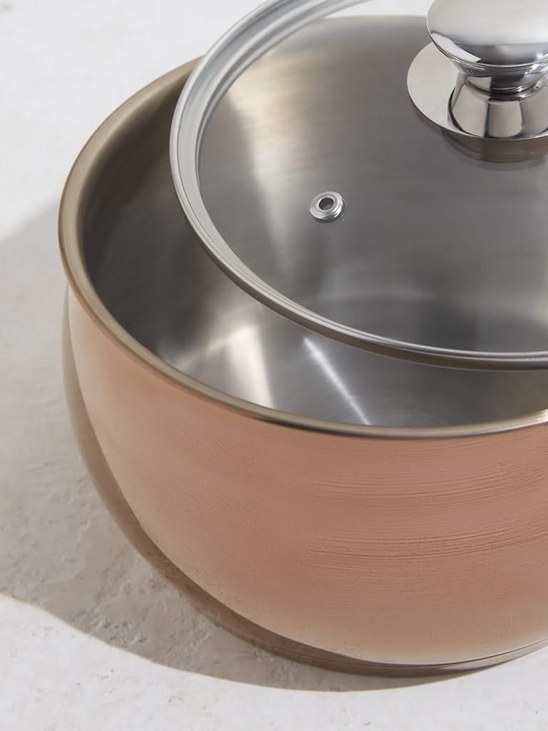 Westside Home Copper Stainless Steel Milk Pot with Lid Set