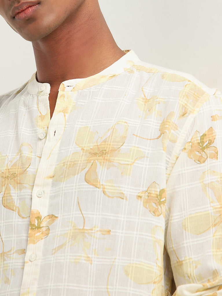 ETA Yellow Floral Printed Resort Fit Shirt