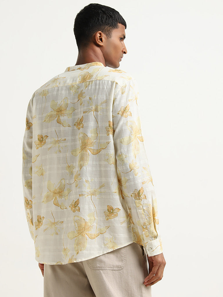 ETA Yellow Floral Printed Resort Fit Shirt