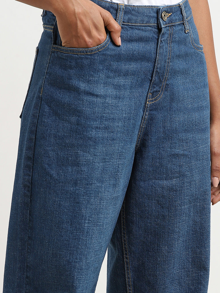 LOV Dark Blue Straight - Fit High - Rise Jeans