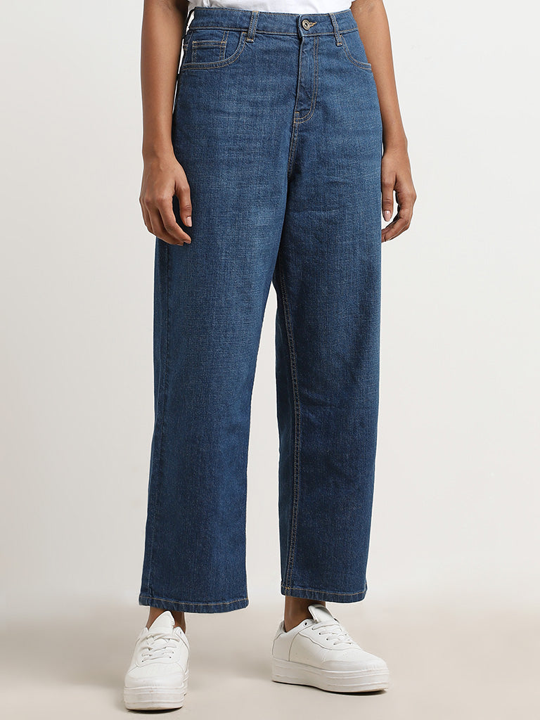 LOV Dark Blue Straight - Fit High - Rise Jeans