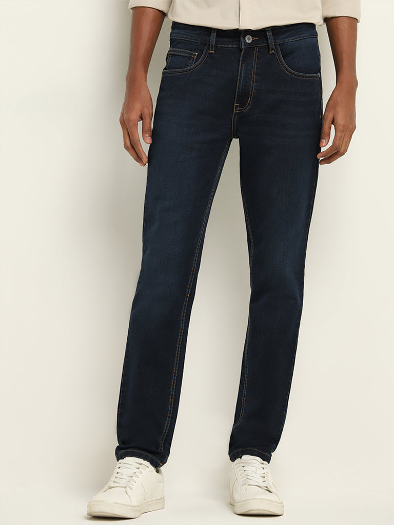 Nuon Dark Blue Mid - Rise Slim - Fit Jeans