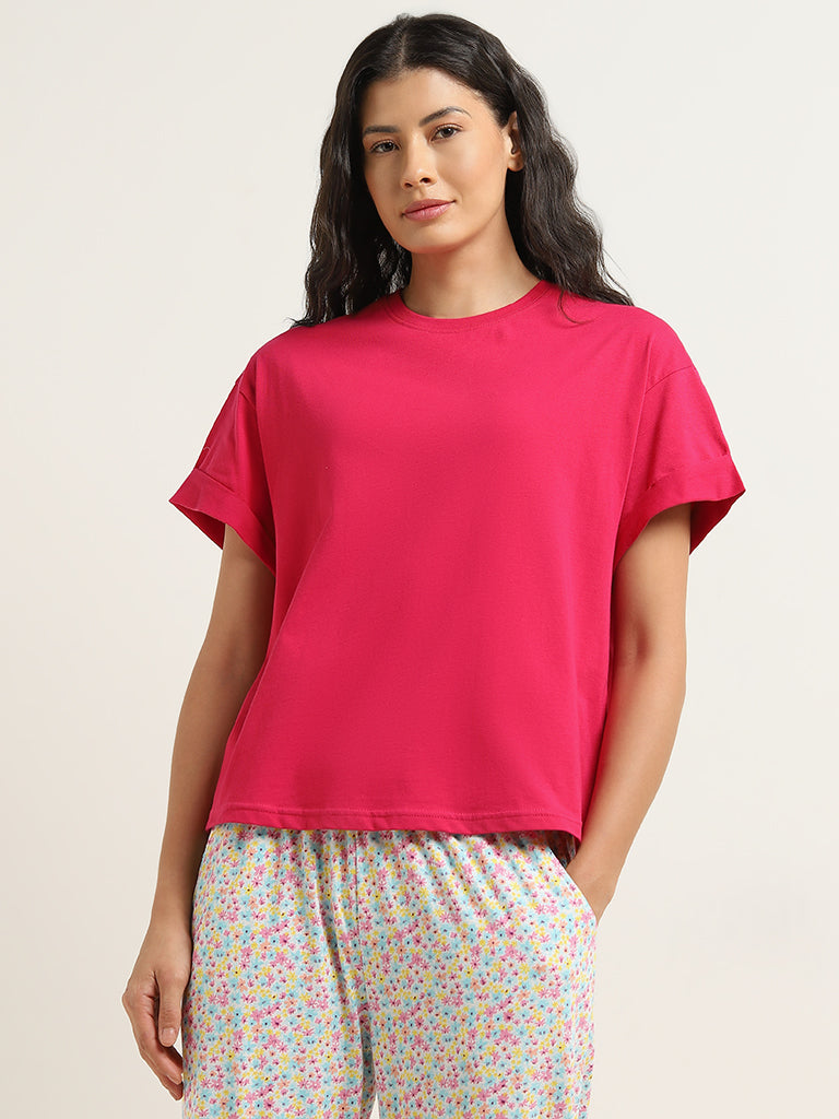 Wunderlove Fuchsia Solid T-Shirt