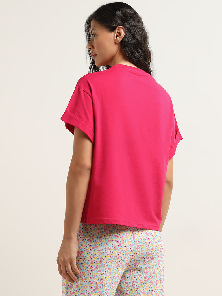 Wunderlove Fuchsia Solid T-Shirt