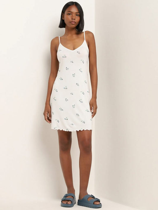 Superstar White Floral Print Straight Dress