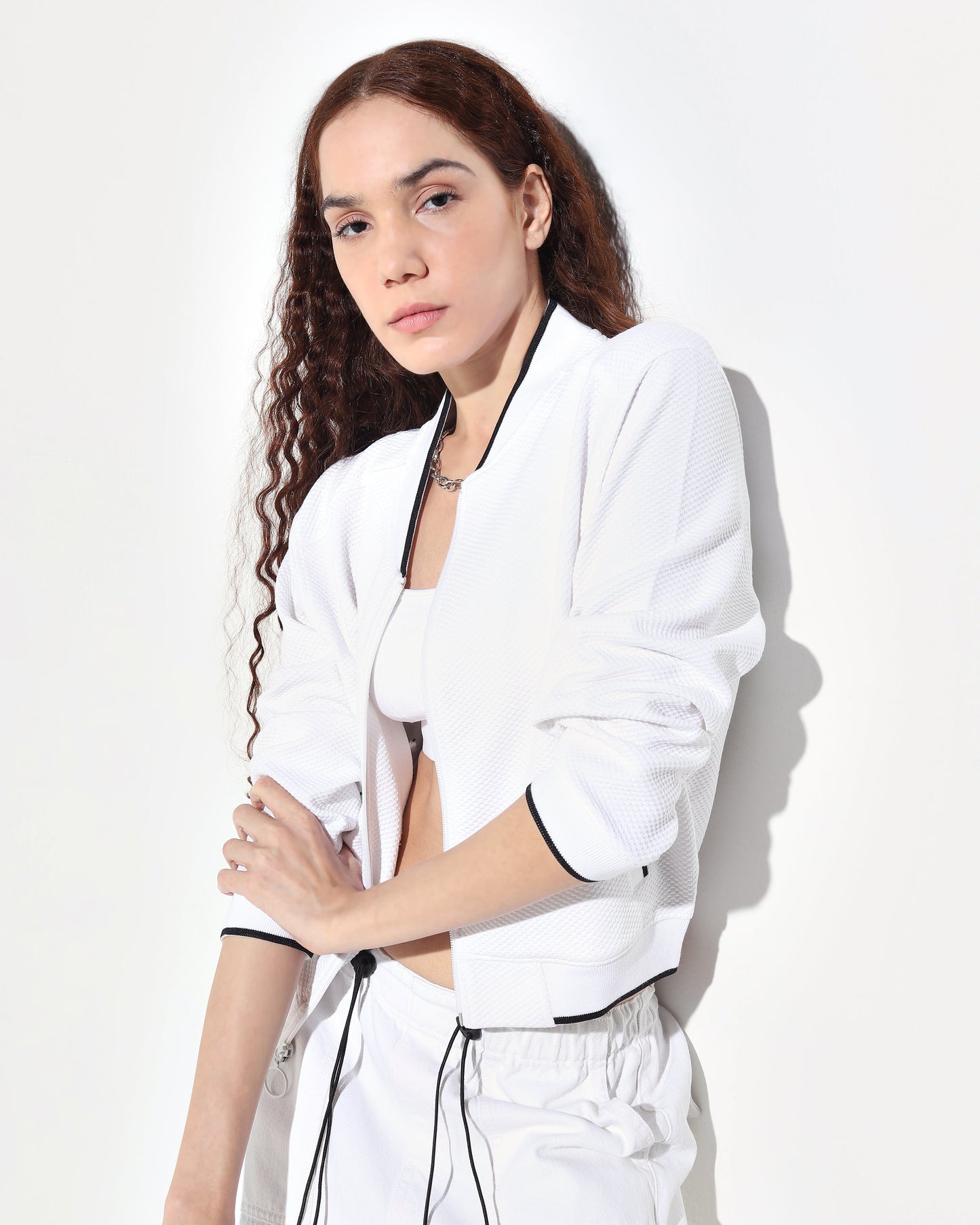 Studiofit White Self-Textured Jacket