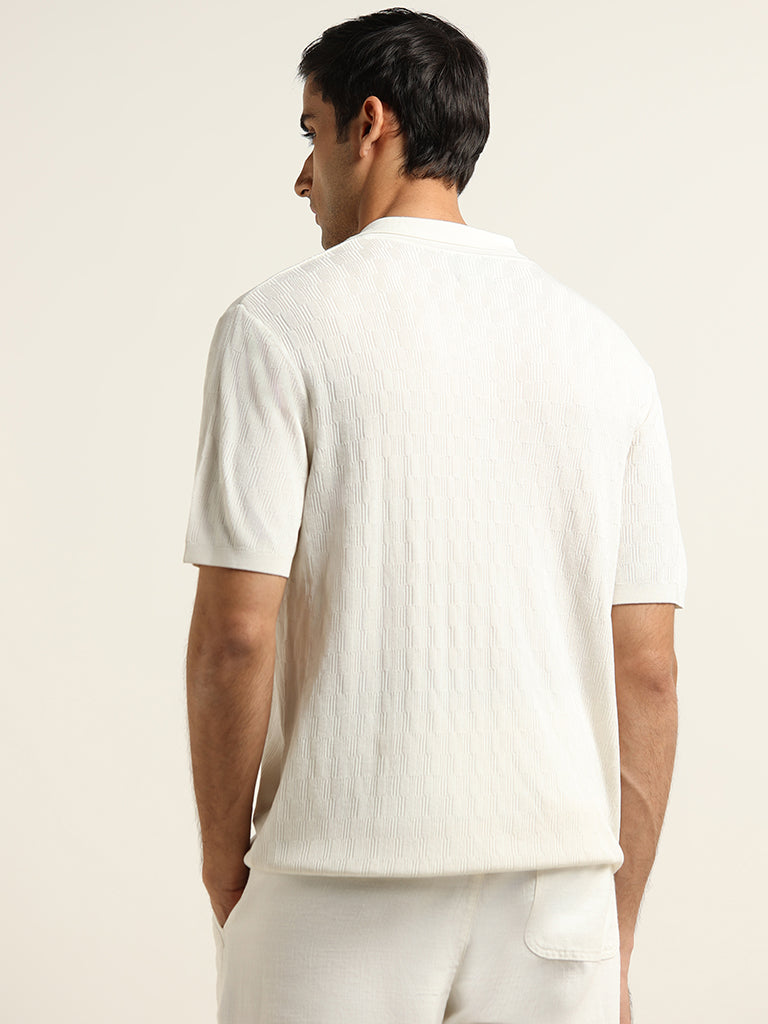 Ascot Off-White Knitted Relaxed-Fit T-Shirt