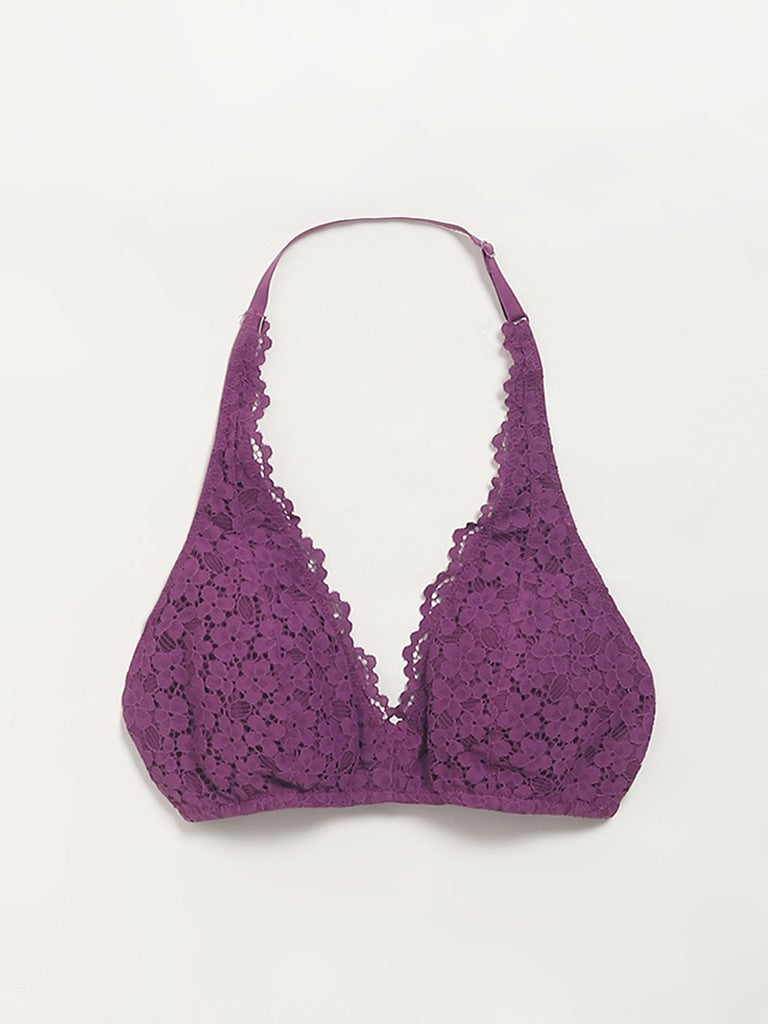 Superstar Purple Lace Bra