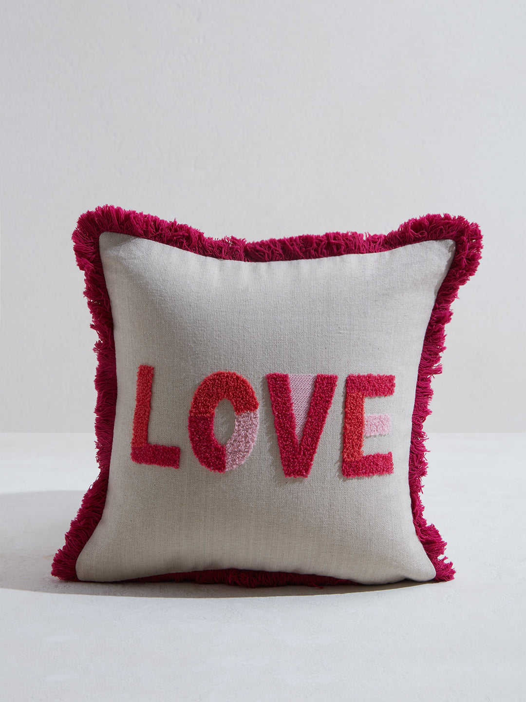 Westside Home Red Text Embroidered Cushion Cover