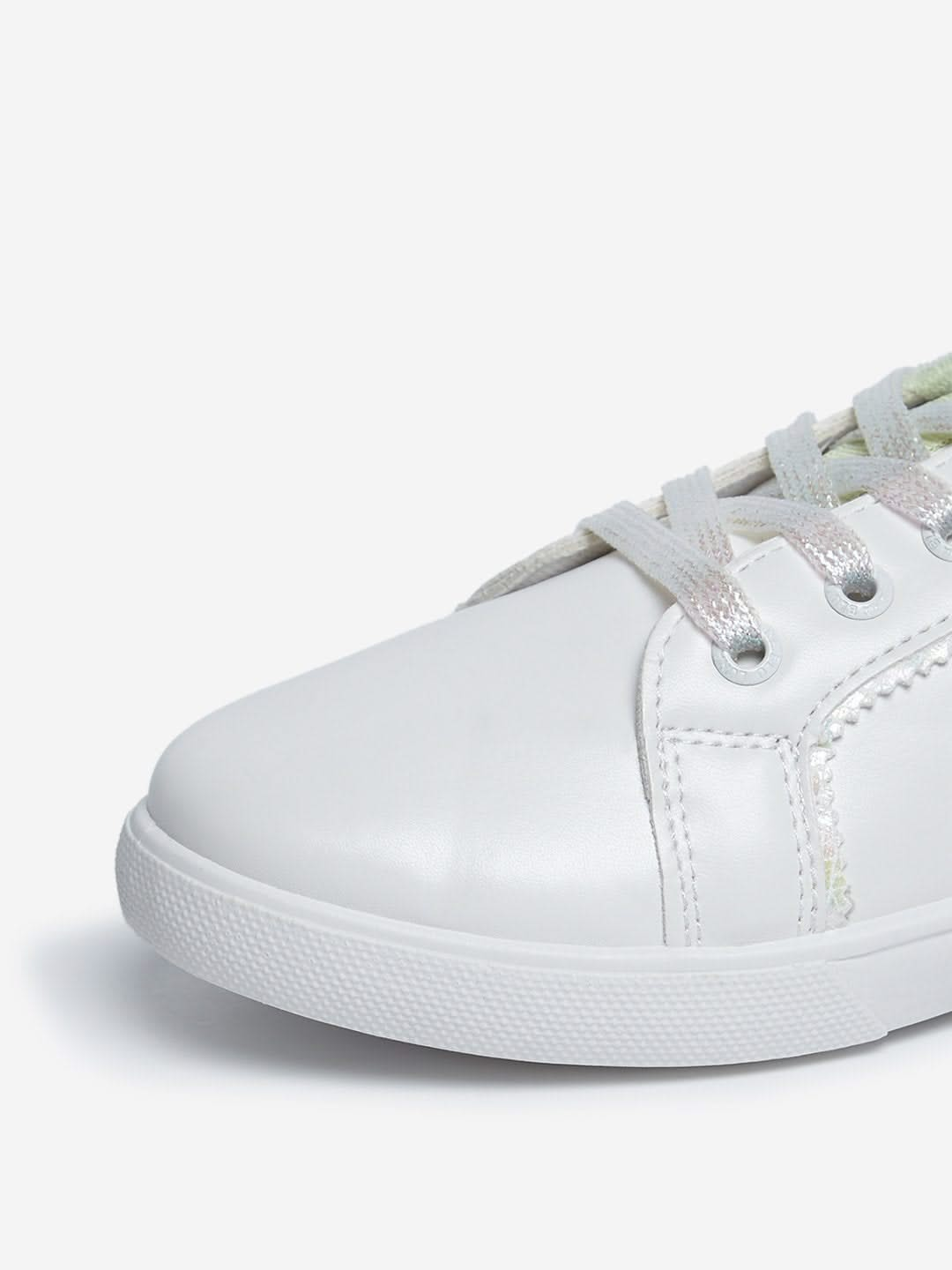 LUNA BLU White Shimmer-Detailed Sneakers