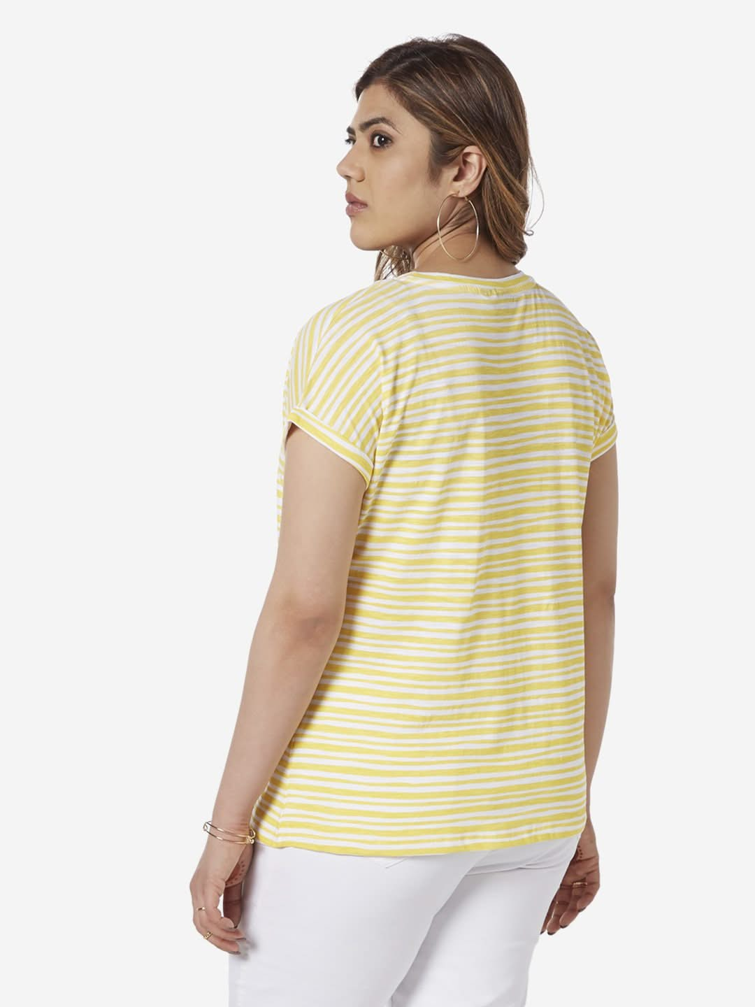 Gia Curve Yellow Striped Bella T-Shirt