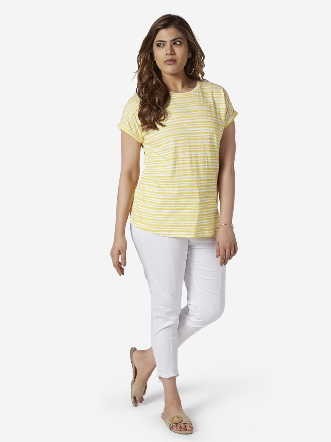 Gia Curve Yellow Striped Bella T-Shirt