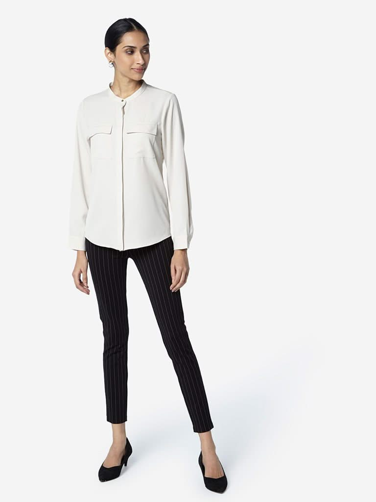 Wardrobe Off White Bery High-Low Blouse