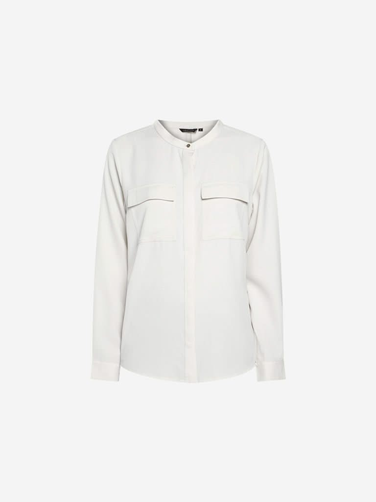 Wardrobe Off White Bery High-Low Blouse