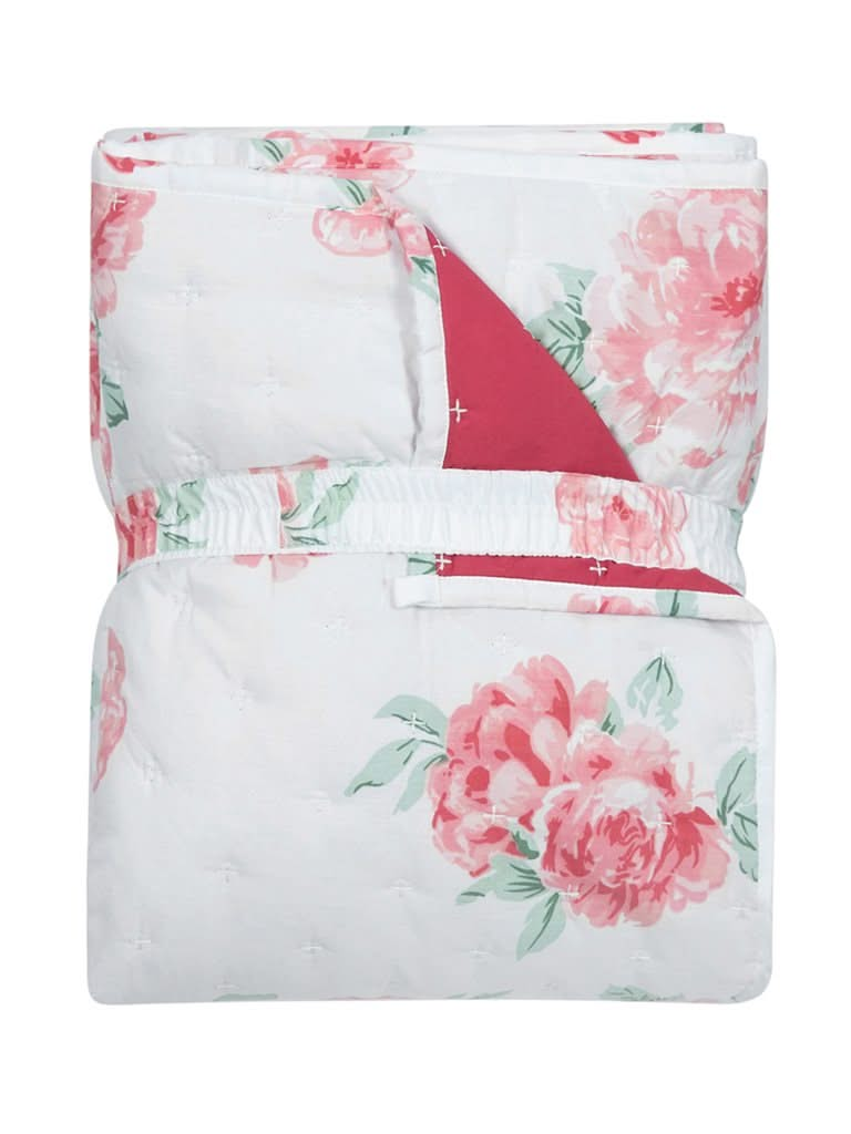 Westside Home Pink Floral Design 144TC Double Blanket With Two Pillowcases