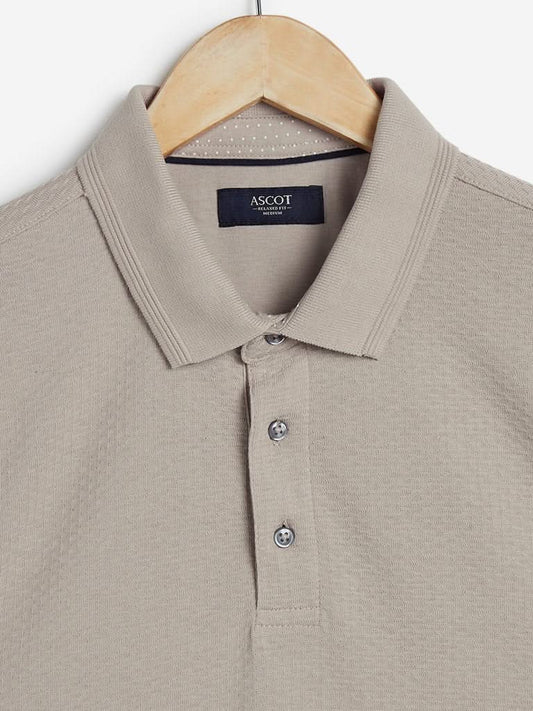 Ascot Beige Relaxed Fit Polo T-Shirt