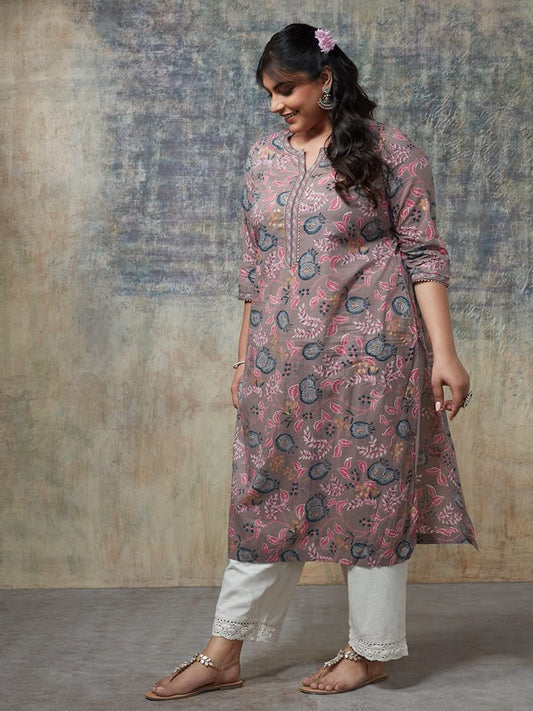 Diza Curves Multicolour Floral A-Line Kurta