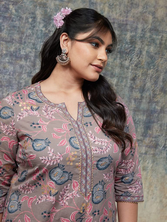 Diza Curves Multicolour Floral A-Line Kurta