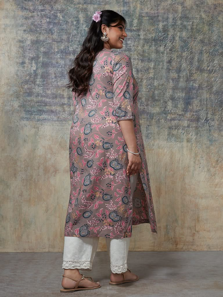 Diza Curves Multicolour Floral A-Line Kurta