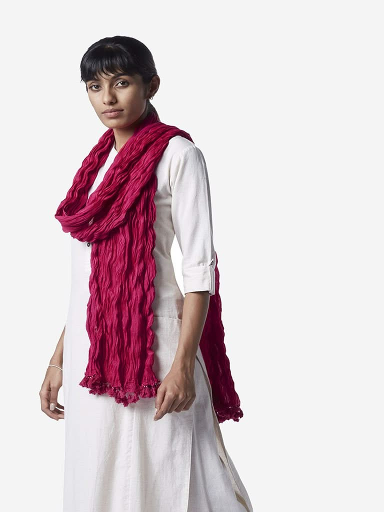 Utsa Pink Crushed Dupatta