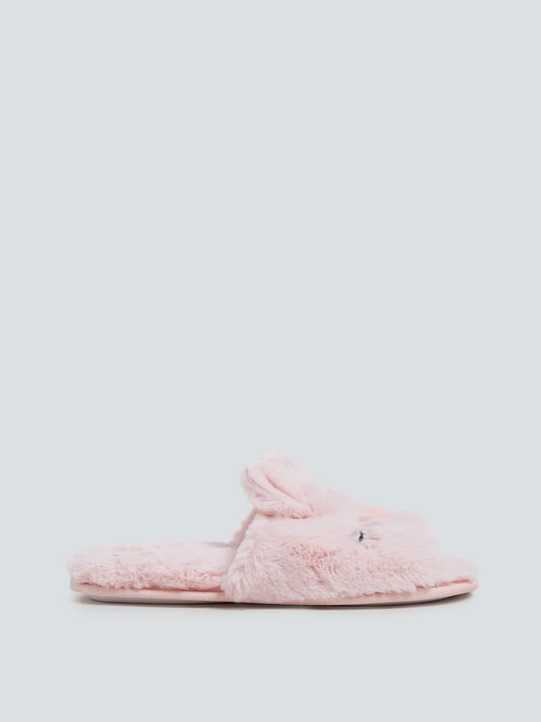 LUNA BLU Pink Bunny-Design Bedroom Slippers