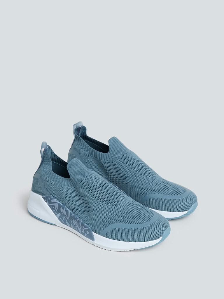 SOLEPLAY Teal Knitted Sneakers