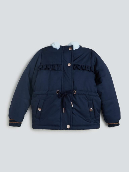 HOP Kids Navy Puffer Hooded Jacket