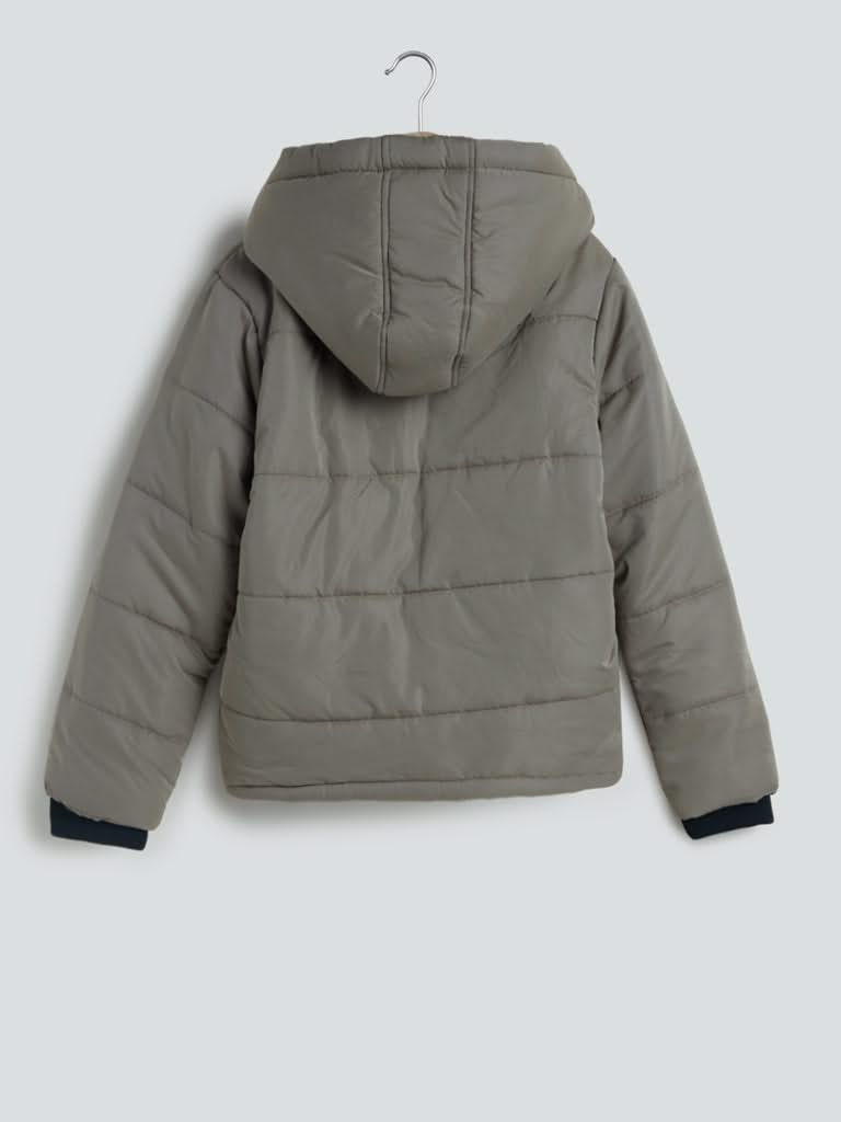 Y&F Kids Beige Hooded Puffer Jacket