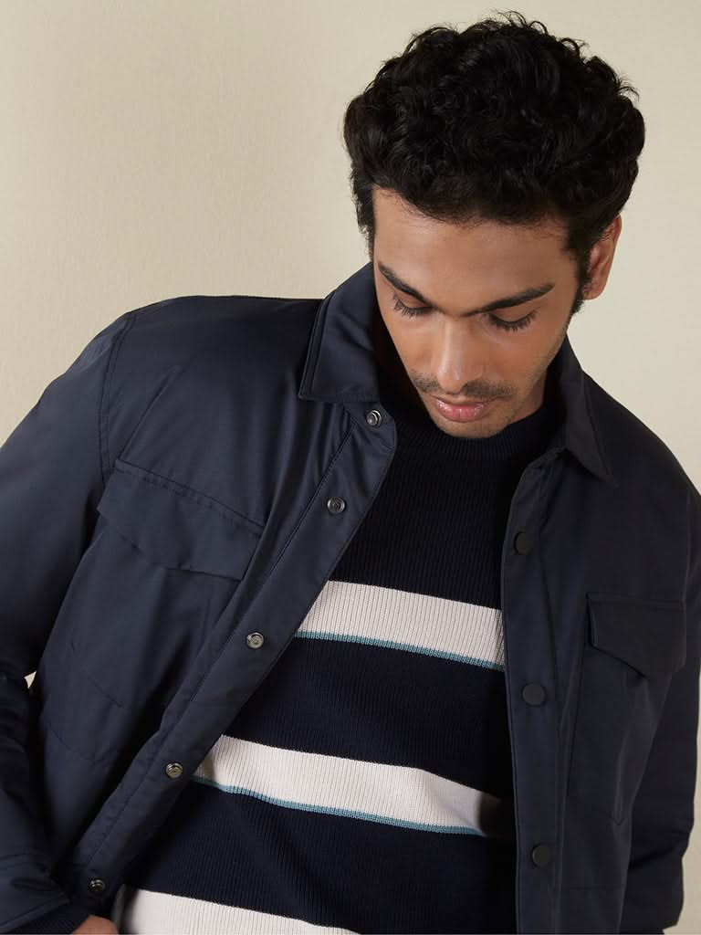 Ascot Navy Relaxed-Fit Jacket