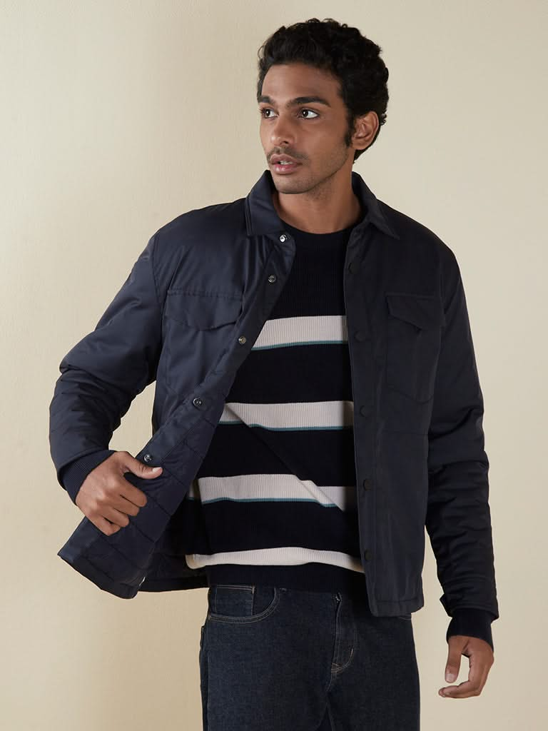 Ascot Navy Relaxed-Fit Jacket