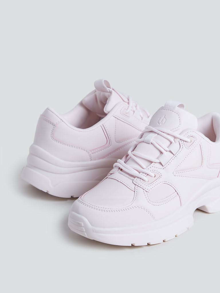 LUNA BLU Light Pink Chunky Design Sneakers