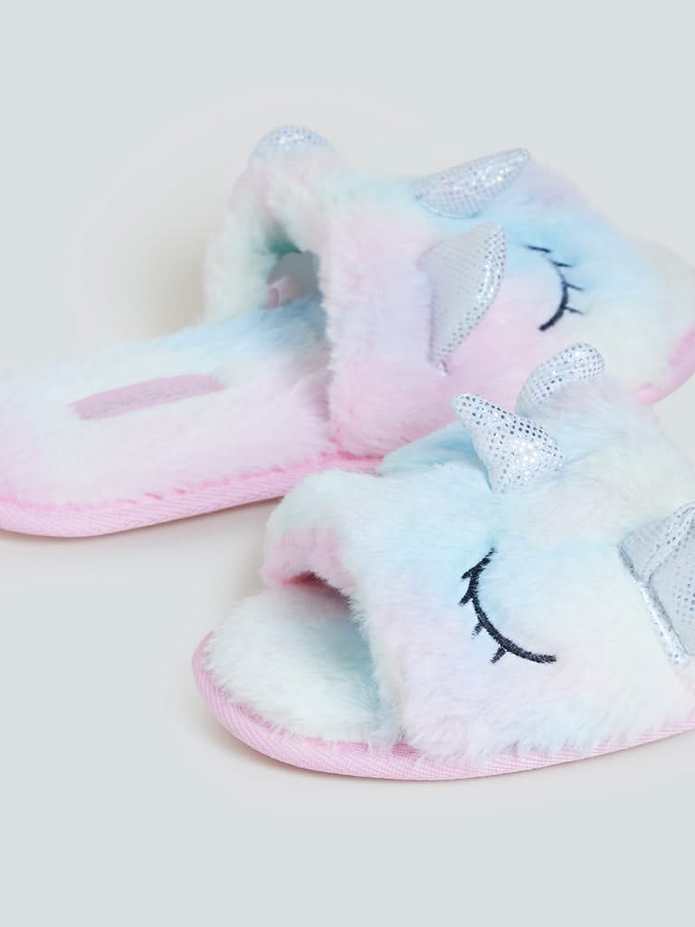 LUNA BLU Multicolour Unicorn Bathroom Slippers