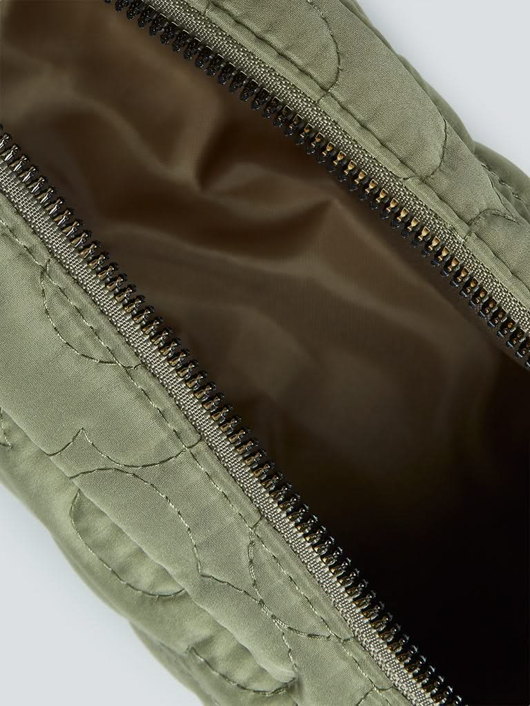 Studiowest Olive Floral Quilted Pouch