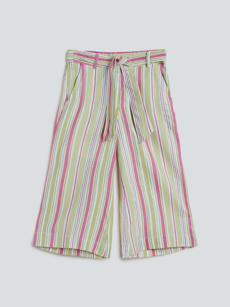 Utsa Kids Multicolour Striped Palazzos