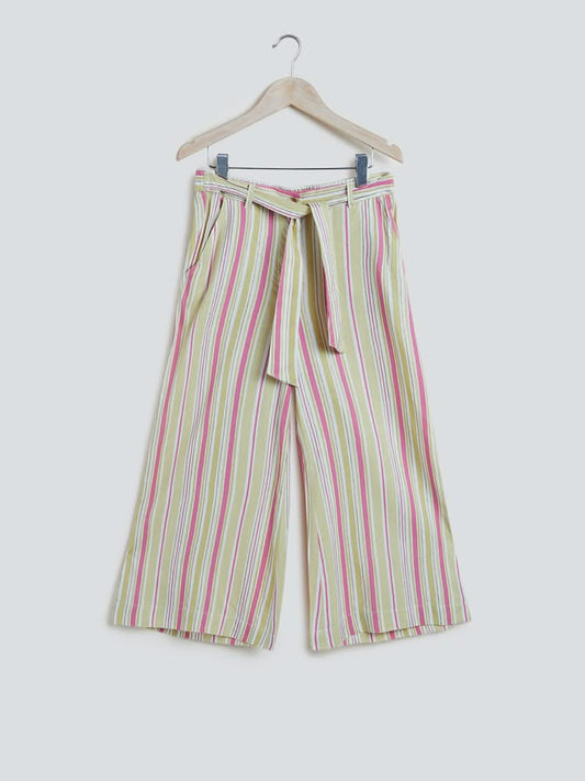 Utsa Kids Multicolour Striped Palazzos