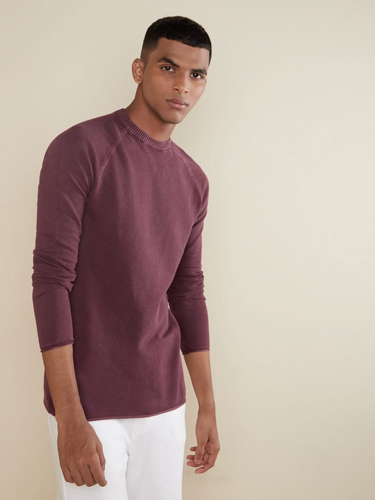 ETA Wine Textured Slim-Fit T-Shirt