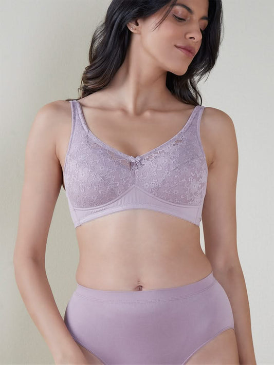 Wunderlove Light Purple Lace Design Padded Bra