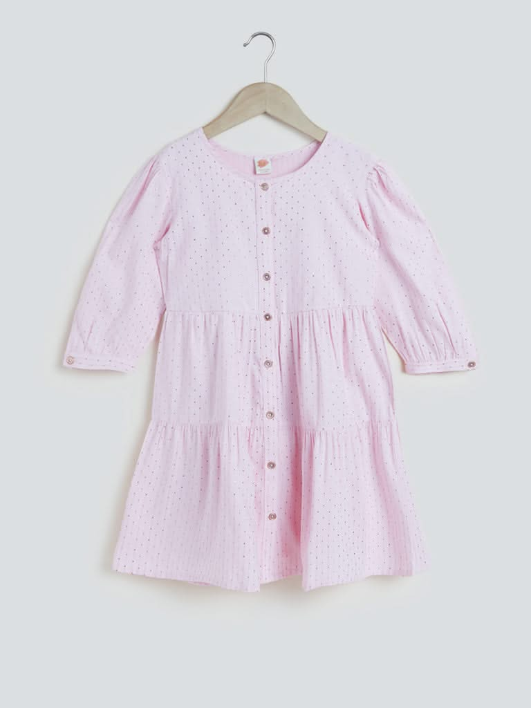 Y&F Kids Light Pink Tiered Dress