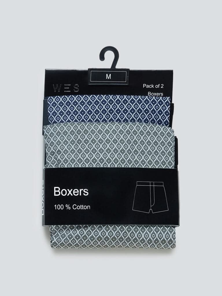 WES Lounge Olive Relaxed Fit Boxers Set Of Two