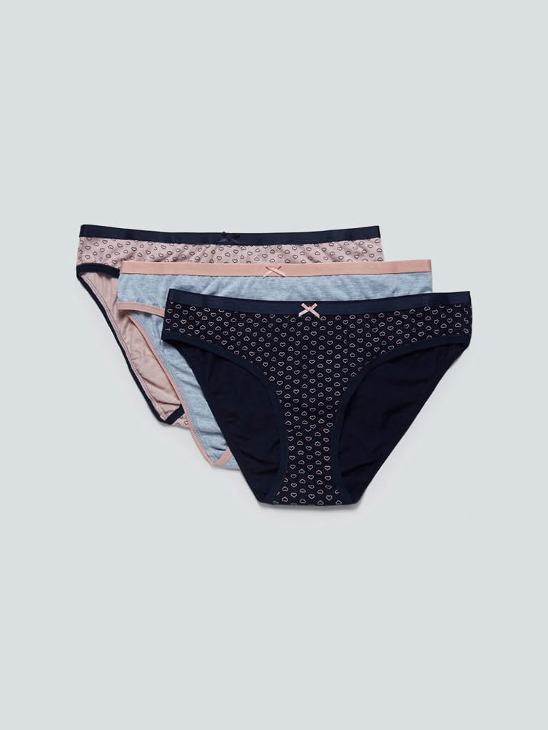 Wunderlove Pink Bikini Briefs Set of Three