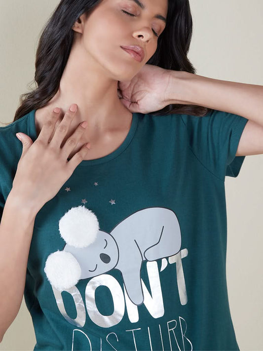 Wunderlove Teal Koala T-Shirt and Capris Set